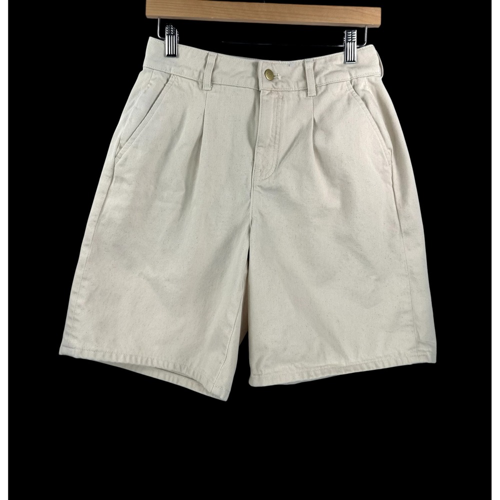 J.Crew Pleated Denim Trouser Shorts for woman relaxed old money preppy sz 24